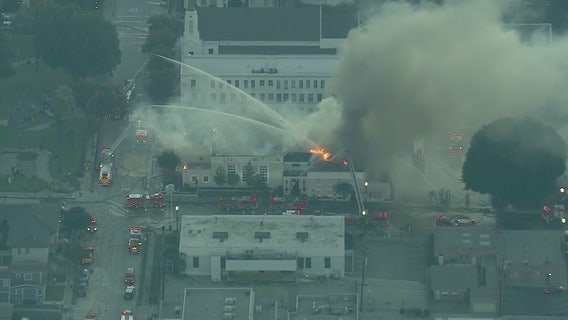 Whittier church goes up in flames