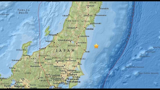 Tsunami warning issued after quake off Fukushima in Japan