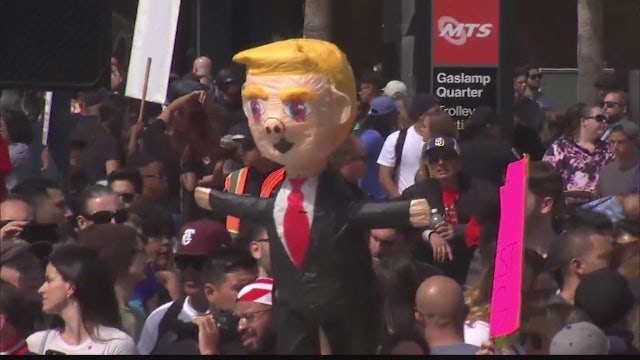 Trump rallies in San Diego, Fresno draw big protests