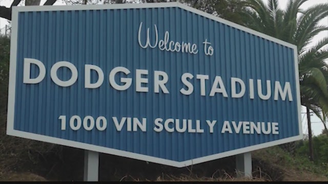 Vin Scully Avenue dedicated on street leading to Dodger Stadium