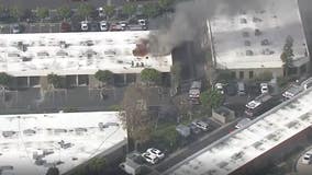 Fire erupts at commercial building in Garden Grove