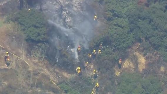 Godbey Fire sparks in La Cañada Flintridge; structures threatened