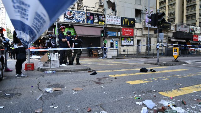 Online video shows Hong Kong protester apparently shot by police