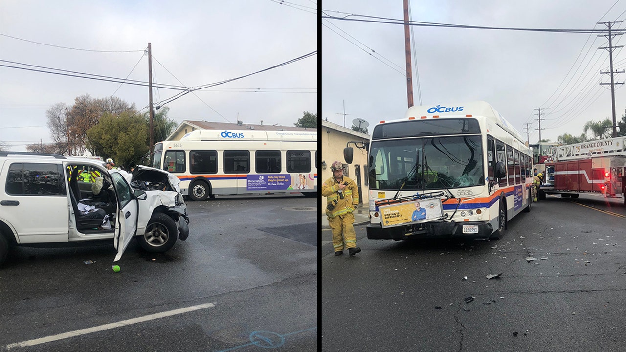 5 transported to hospital following crash involving OC public transit bus