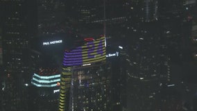 InterContinental building downtown lights up in remembrance of Kobe Bryant