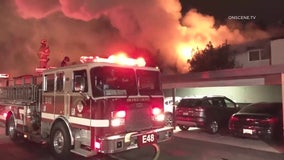 Two hurt, dozens displaced following 3-alarm apartment complex fire in Seal Beach