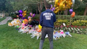 Fans create makeshift purple and gold memorial outside Kobe Bryant’s gated Newport Coast community