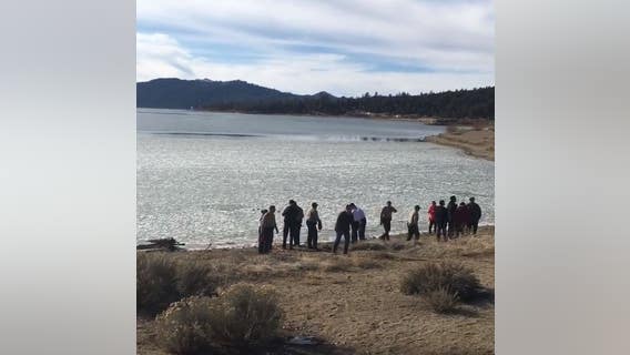 Family rescued after falling through frozen lake in Big Bear