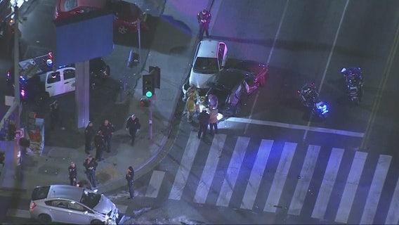 Pursuit ends in violent crash in Long Beach