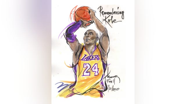 Sketch artist pays tribute to Kobe Bryant