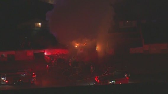 Massive fire destroys auto repair shop in Carson