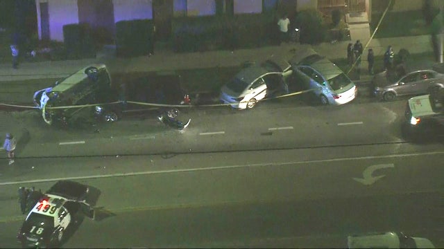 LAPD investigating bizarre multi-car collision in South LA