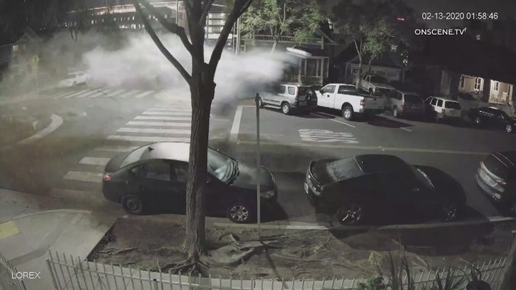 WATCH: Car hits roundabout in Long Beach, goes airborne; DUI driver ...