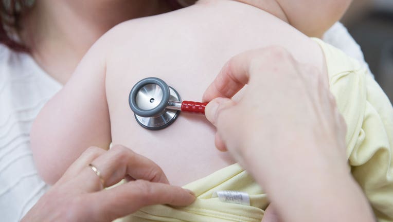 A doctor places a stethoscope on a child's back in a photo illustration. (Photo credit: Getty Images)