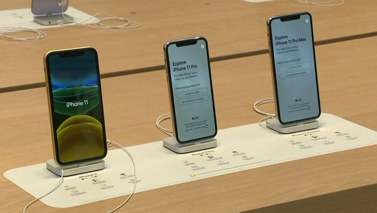 bc559f04-iPhones on display at the Apple Store on 5th Avenue in New York City.