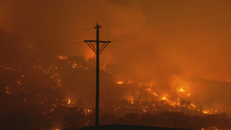 Kincade fire power line