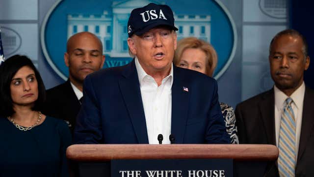 President Trump calls on Americans to stop hoarding groceries, supplies