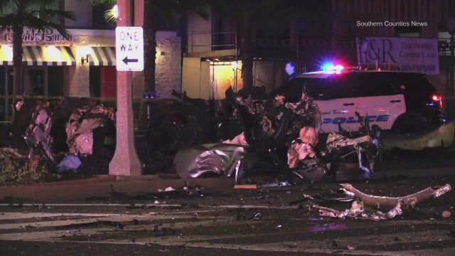 Man killed, woman injured after high-speed pursuit ends in fiery crash