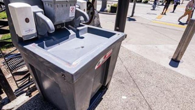 Long Beach installs hand-washing stations throughout city to help slow spread of COVID-19
