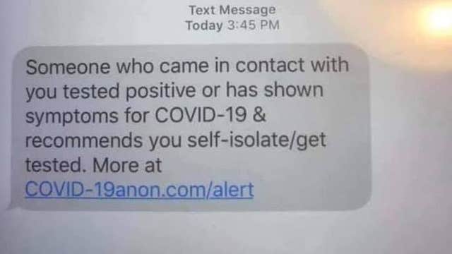 Scam text message says you've come in contact with someone with coronavirus