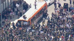 Large protests continue in Los Angeles in response to death of George Floyd