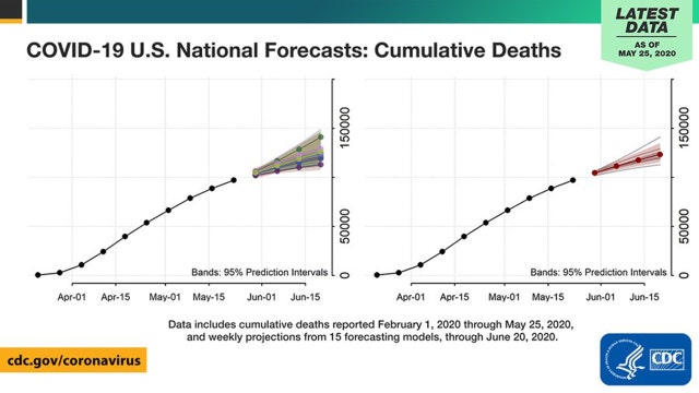 COVID-19 deaths in US projected to exceed 115,000 by June 20, according to CDC