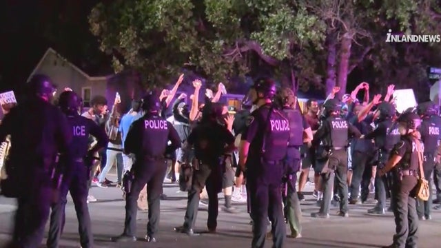 Nine arrests made after George Floyd protest turns violent: Fontana PD