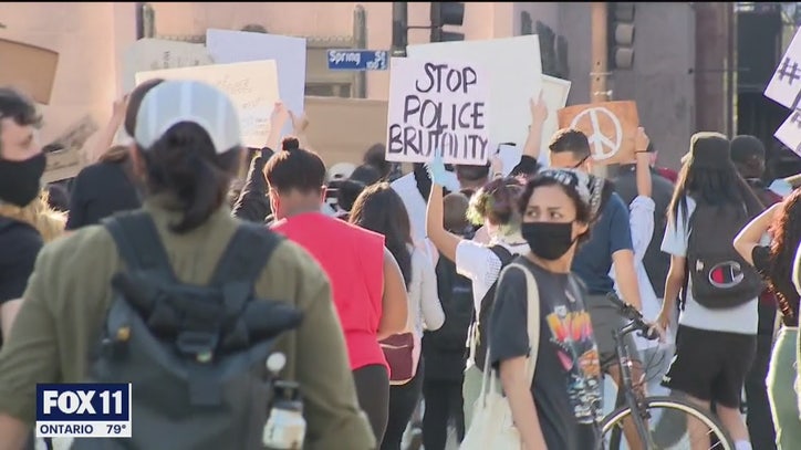 Protests declared unlawful assembly throughout downtown LA | FOX 11 Los ...