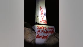 Giant cross named after Junipero Serra vandalized in Riverside