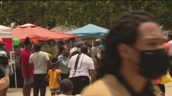Hundreds honor Juneteenth with celebrations, marches in SoCal