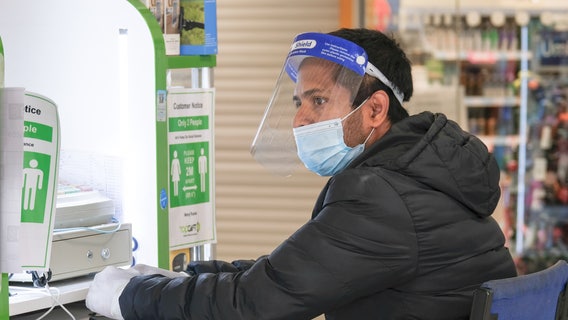 Long Beach distributes free face shields to businesses