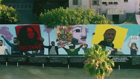 148-foot long Black Lives Matter mural unveiled outside Hollywood’s Laugh Factory