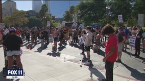 Nearly 200 LA protesters stand in solidarity with demonstrators in Kenosha