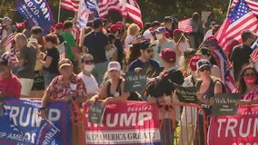 Hundreds of demonstrators join 'Rescue America' rally in Beverly Hills