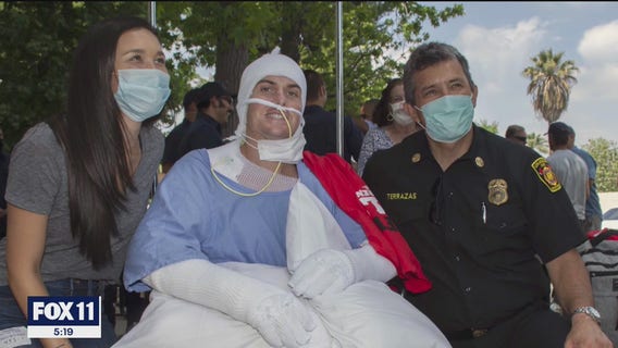Everyday Heroes: Firefighters meet with nurses, doctors after recovering from battling massive DTLA blaze