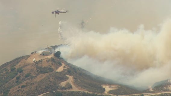 Fire crews stop forward progress of wildfire in Santa Clarita
