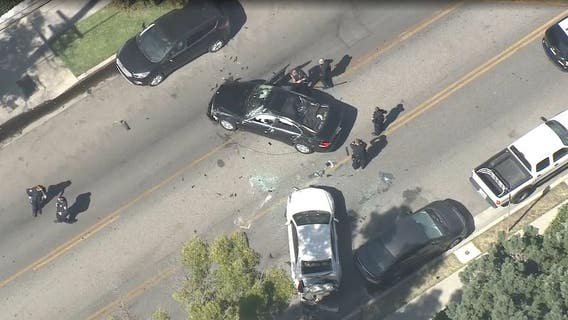 Pursuit ends with violent crash near Burbank, 2 suspects in custody