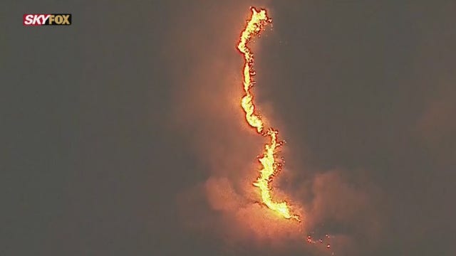 Crews battling fire near Lake Piru