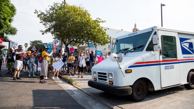 Activists rally across the Southland to support U.S. Postal Service
