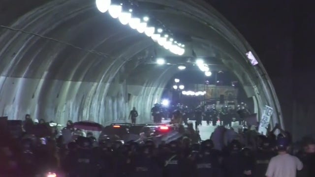 Demonstrators, police clash in third night of DTLA protests following Jacob Blake shooting