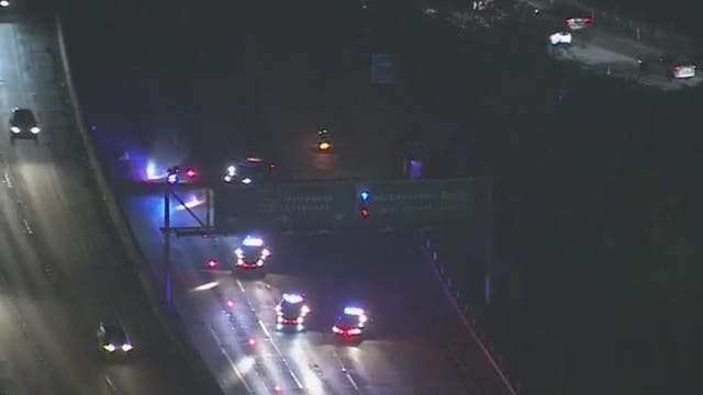 Person killed in collision on Harbor Freeway in downtown Los Angeles