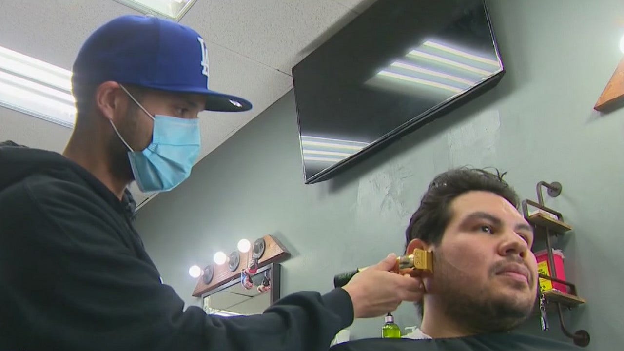 Burbank Barber Cutting Up the Dodgers - myBurbank