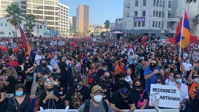 Thousands gather for pro-Armenia demonstration in Beverly Hills