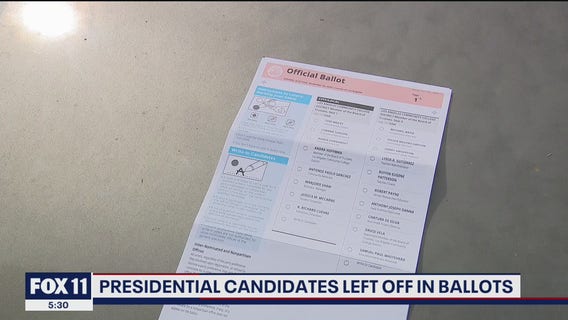 Presidential candidates left off Woodland Hills' man mail-in ballot