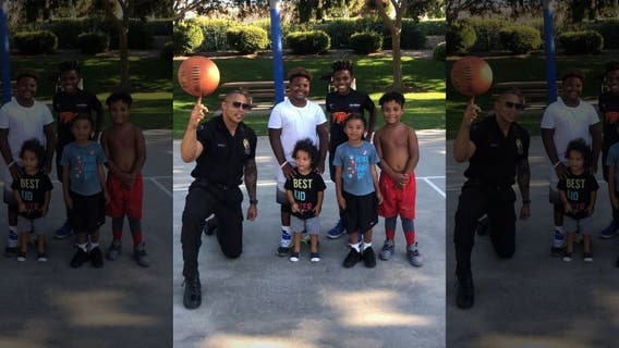LAPD's 'Trick Shot Cop' scores on the basketball court