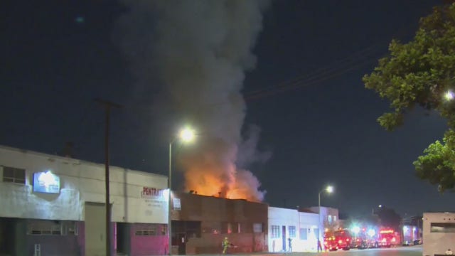 Massive blaze sparks at marijuana grow operation in Boyle Heights