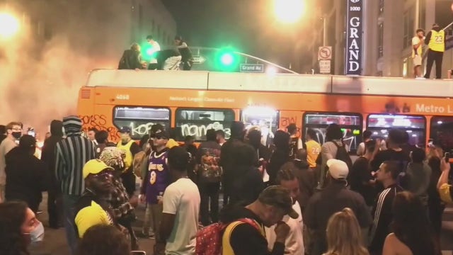 Woman claims LAPD shot her in the face with rubber bullet during Lakers celebration