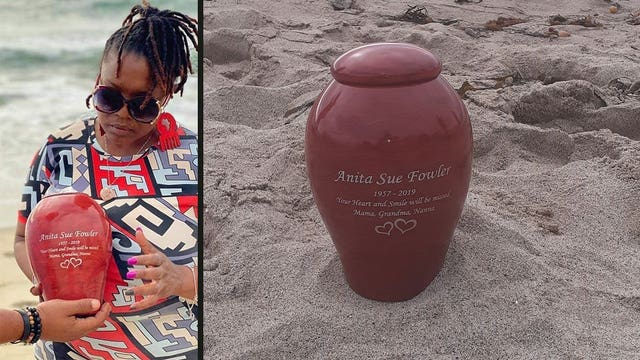 Burbank Police ask for public's help locating stolen urn containing victim's mother's ashes