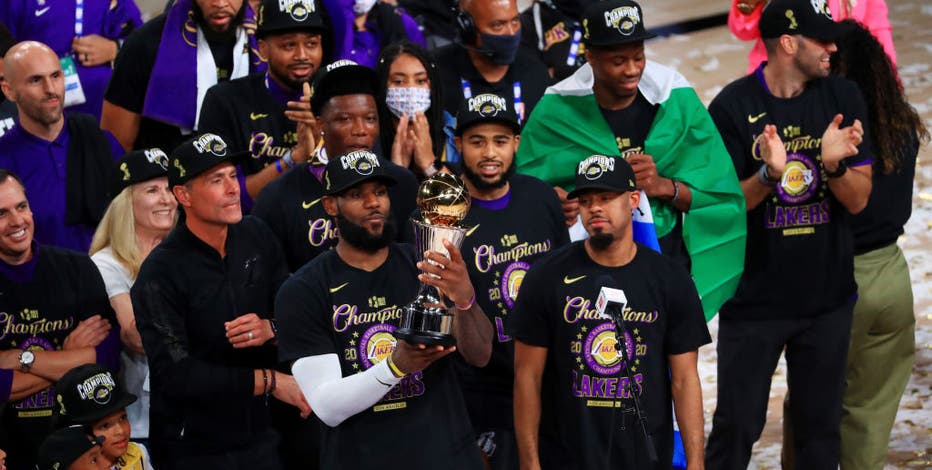 Lakers, Dodgers win championships in same year for 1st time since