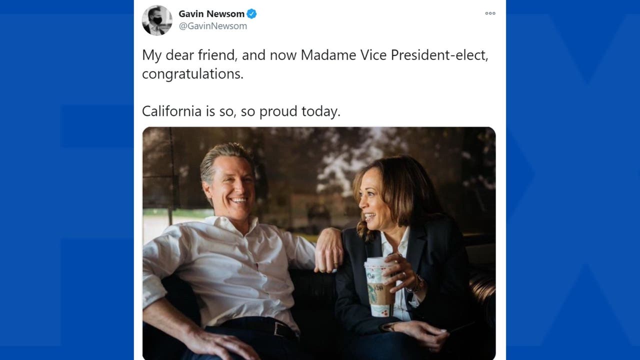 Gov. Gavin Newsom congratulates Kamala Harris on projected White House ...